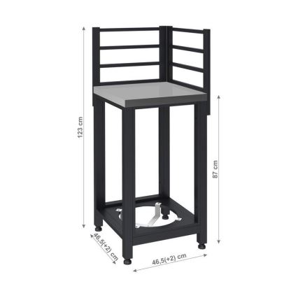 Vonkajší rohový modul 47x47x123 cm čierna/nerezová oceľ