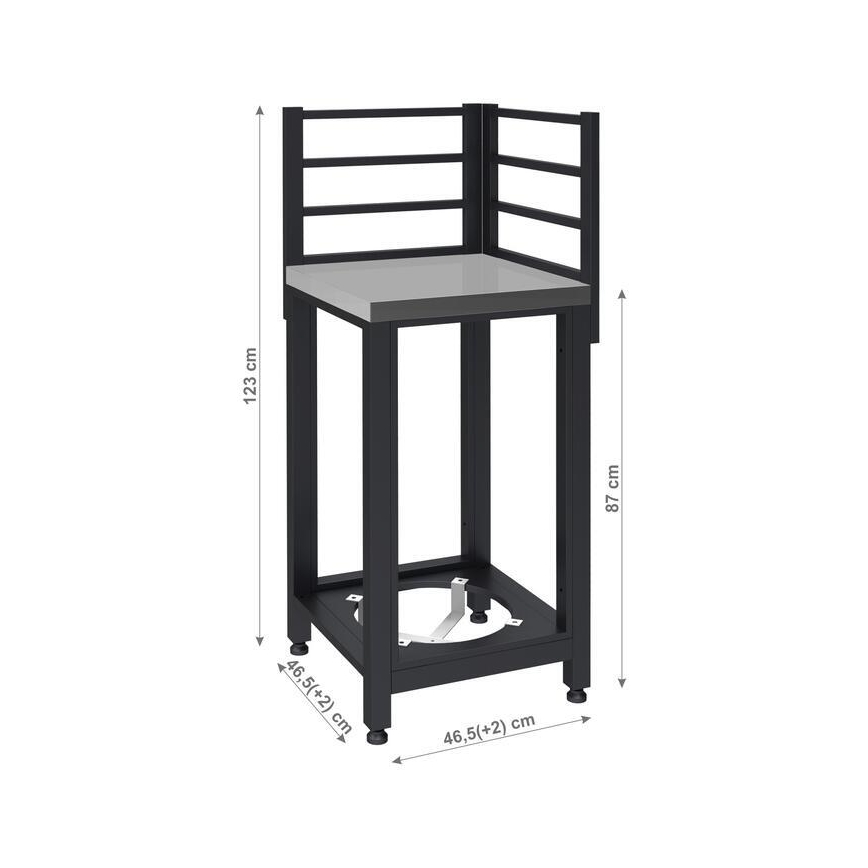 Vonkajší rohový modul 47x47x123 cm čierna/nerezová oceľ