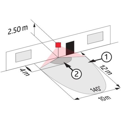 Vonkajší senzor pohybu LC-CLICK 140° IP44 čierna