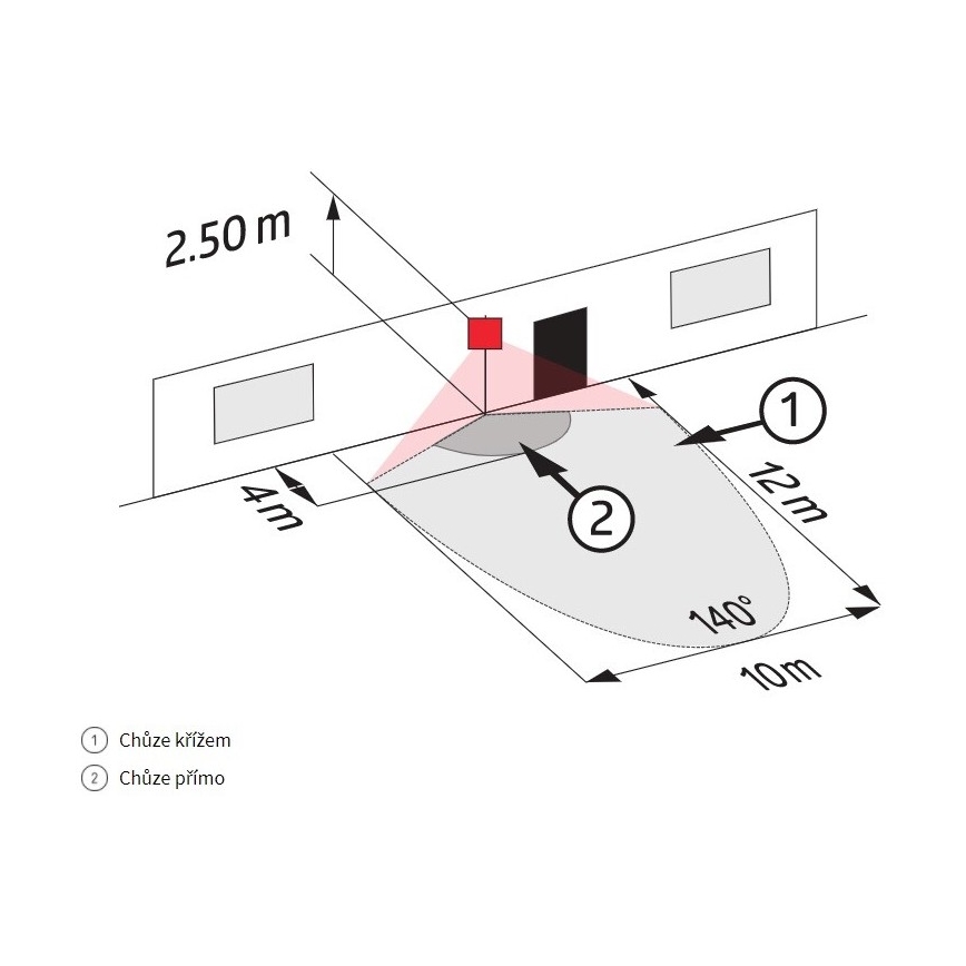 Vonkajší senzor pohybu LC-CLICK 200° IP44 čierna