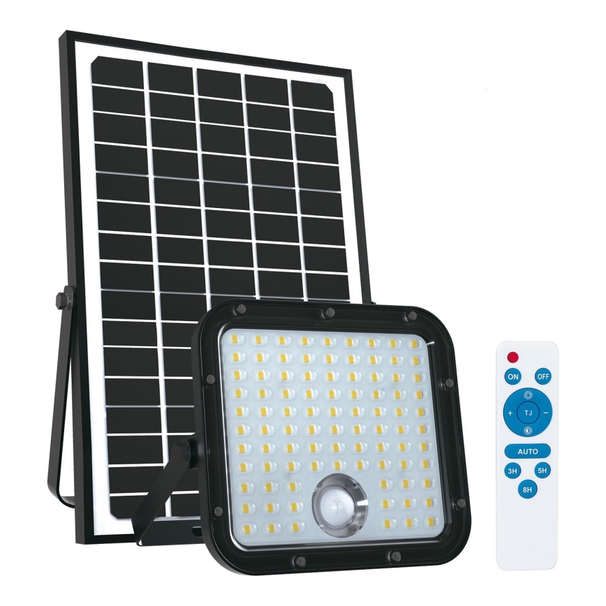 Vonkajší solárny reflektor so senzorom LED/30W/6,4V 4000K IP65 6000 mAh + diaľkové ovládanie