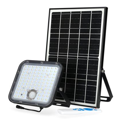 Vonkajší solárny reflektor so senzorom LED/30W/6,4V 4000K IP65 6000 mAh + diaľkové ovládanie