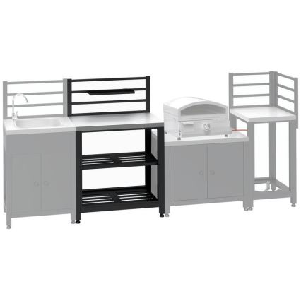 Vonkajší stolový modul 80x47x123 cm čierny/nerezový
