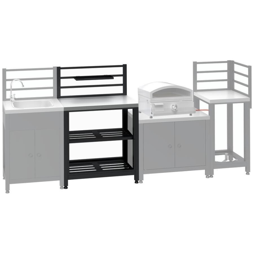 Vonkajší stolový modul 80x47x123 cm čierny/nerezový