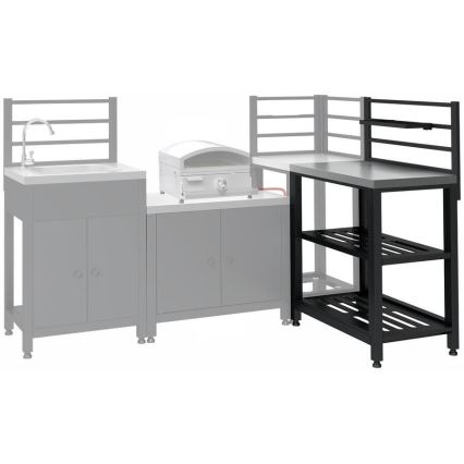 Vonkajší stolový modul 80x47x123 cm čierny/nerezový