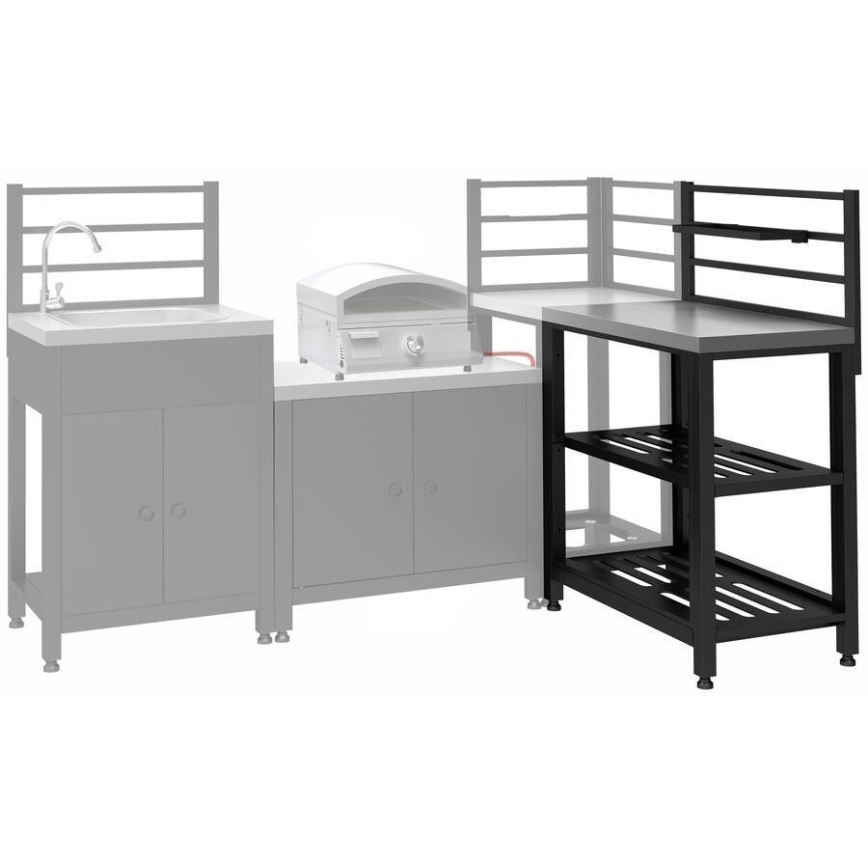 Vonkajší stolový modul 80x47x123 cm čierny/nerezový