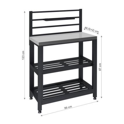 Vonkajší stolový modul 80x47x123 cm čierny/nerezový