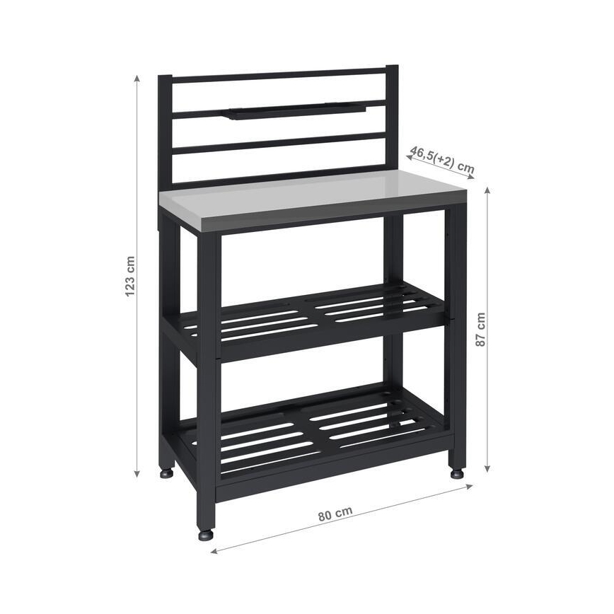 Vonkajší stolový modul 80x47x123 cm čierny/nerezový