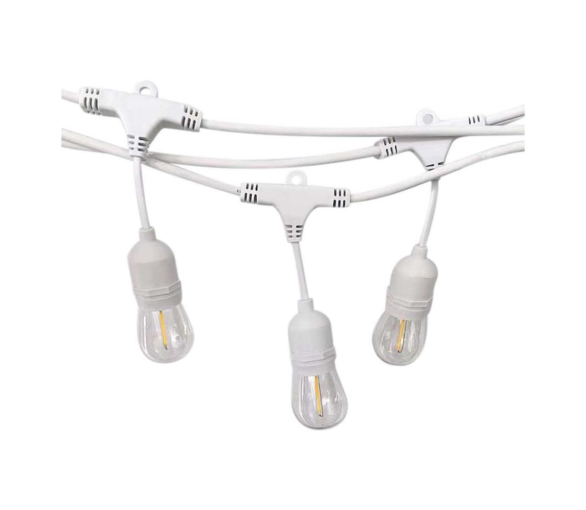Vonkajší svetelný reťazec STRING — 15 pätíc E27, max. 40 W, 230 V, dĺžka 15 m, krytie IP65 7699