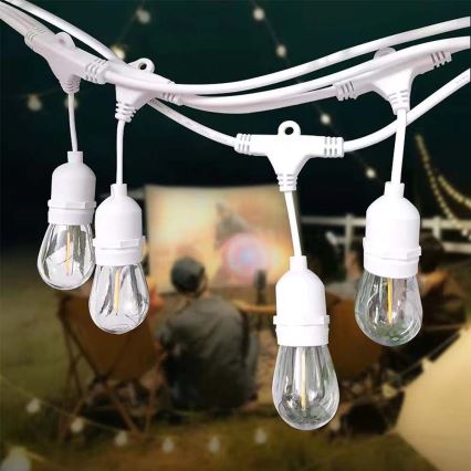 Vonkajší svetelný reťazec STRING — 15 pätíc E27, max. 40 W, 230 V, dĺžka 15 m, krytie IP65