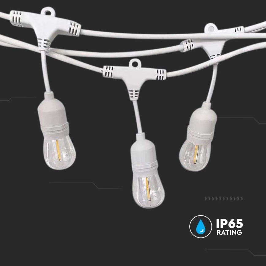 Vonkajší svetelný reťazec STRING — 15 pätíc E27, max. 40 W, 230 V, dĺžka 15 m, krytie IP65