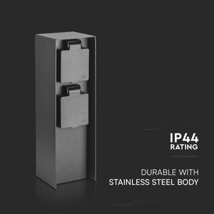 Vonkajší zásuvkový stĺpik 2Z 230V IP44