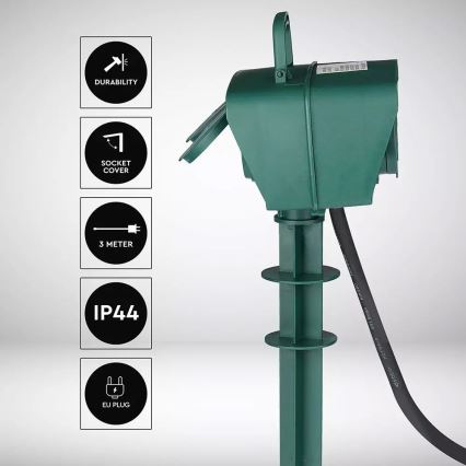 Vonkajší zásuvkový stĺpik SCHUKO 4Z 230V IP44