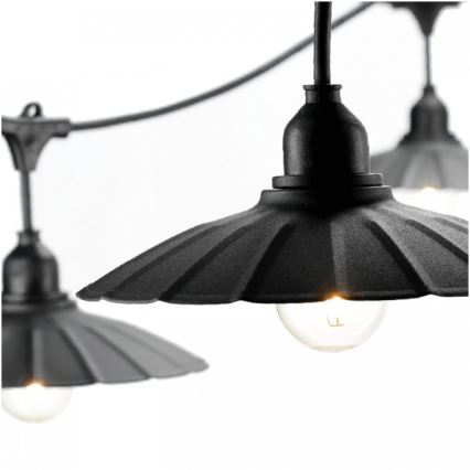 Vonkajšia dekoratívna reťaz CRETE 15xE27/230V 20m IP44
