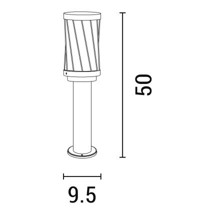 Vonkajšia lampa 1xE27/15W/230V 50 cm IP44 čierna