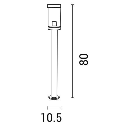 Vonkajšia lampa 1xE27/15W/230V 80 cm IP44 čierna