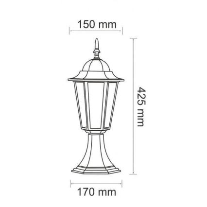 Vonkajšia lampa 1xE27/20W/230V IP43 42,5 cm čierna