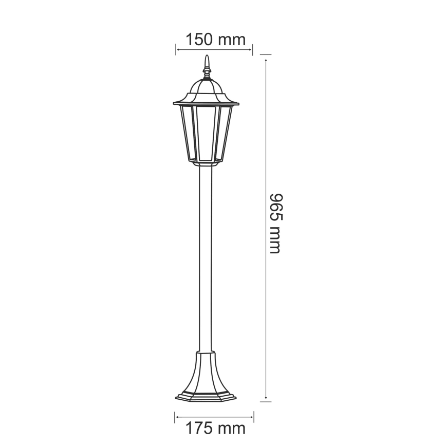 Vonkajšia lampa 1xE27/20W/230V IP43 96,5 cm patina