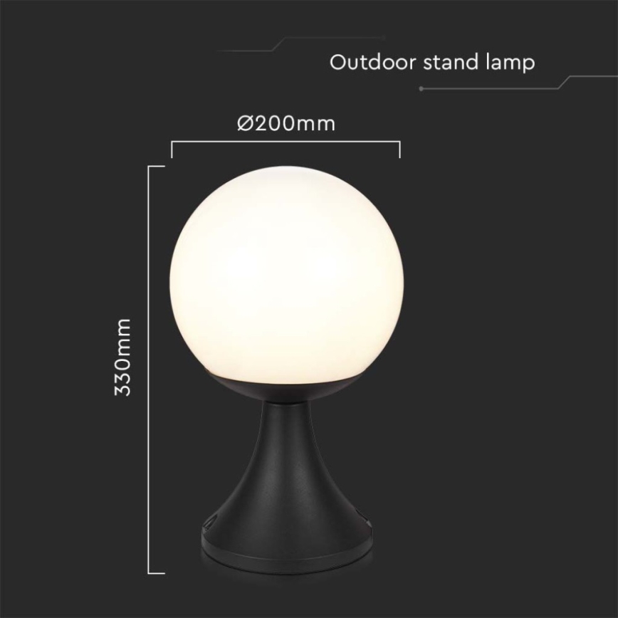 Vonkajšia lampa 1xE27/60W/230V IP44 33 cm čierna