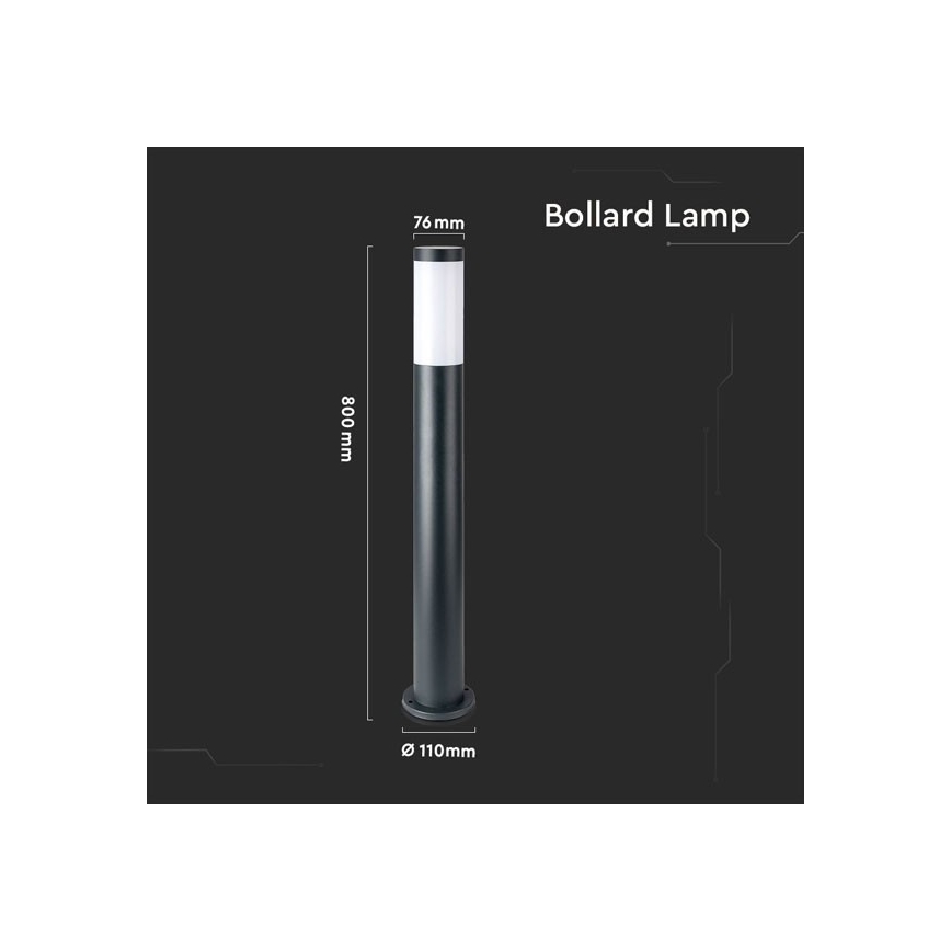 Vonkajšia lampa 1xE27/60W/230V IP44 80cm čierna
