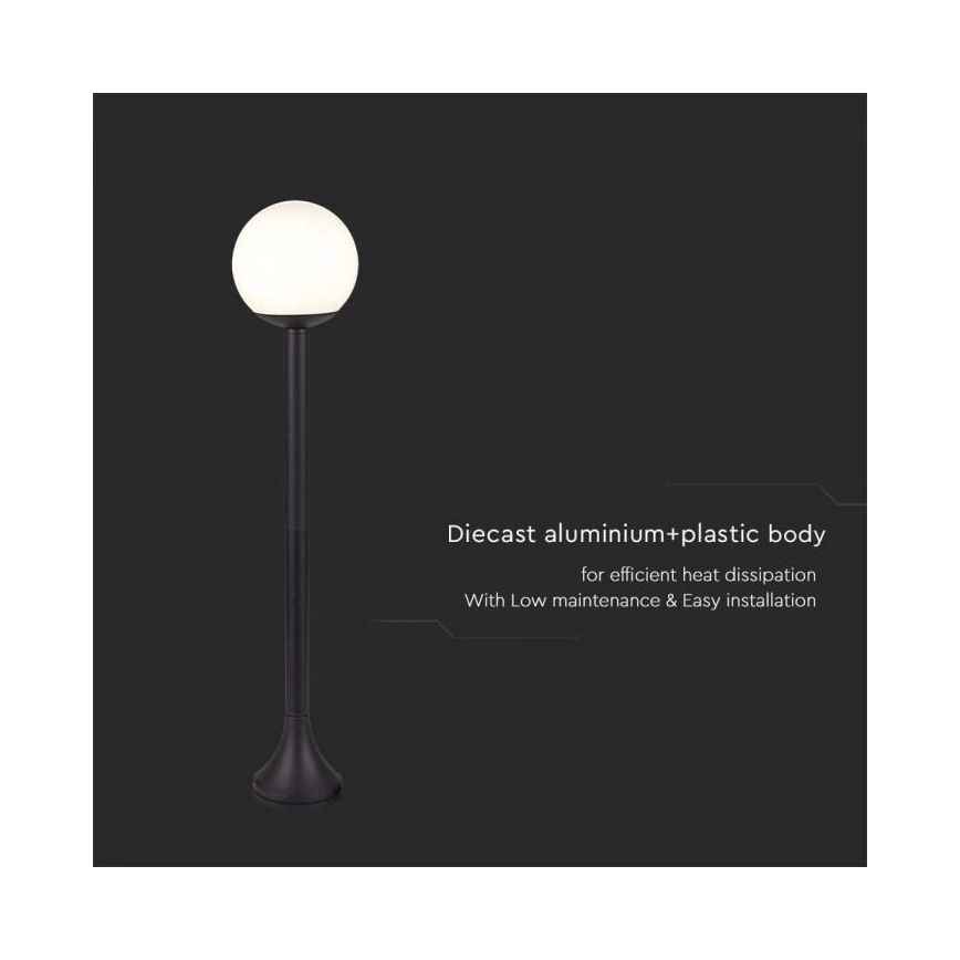 Vonkajšia lampa 1xE27/60W/230V IP44 97 cm čierna