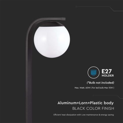 Vonkajšia  lampa 1xE27/60W/230V IP44 čierna