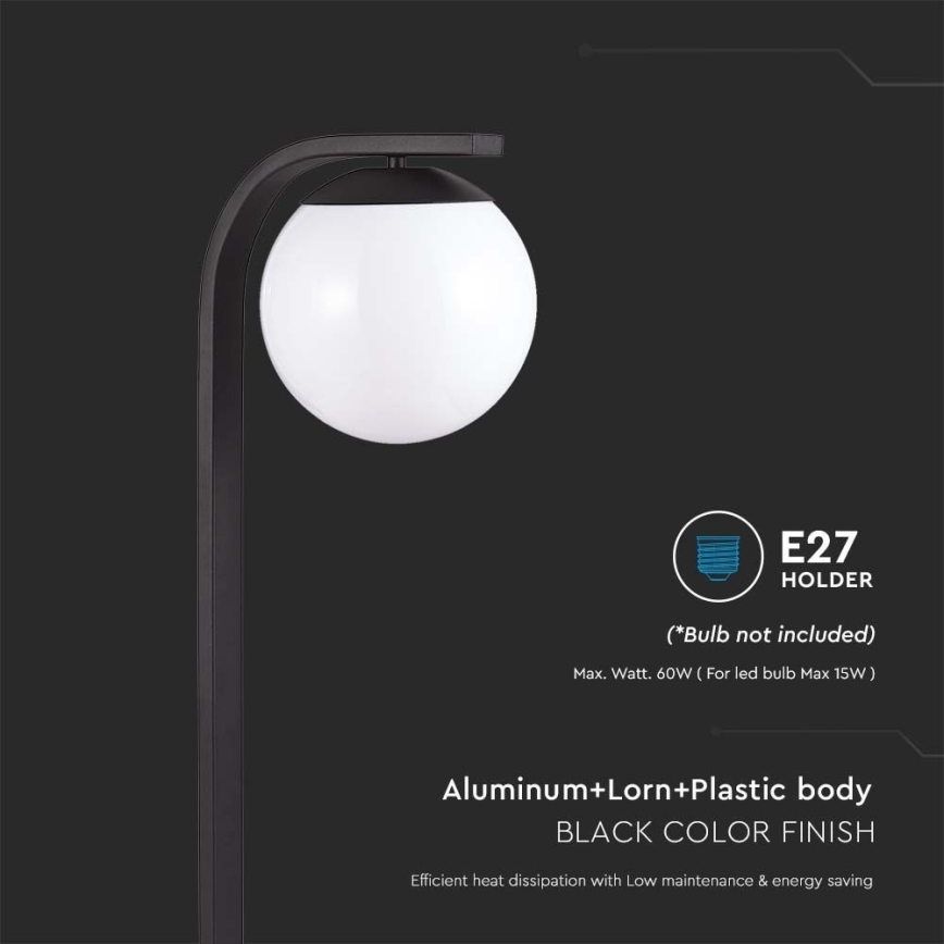 Vonkajšia  lampa 1xE27/60W/230V IP44 čierna
