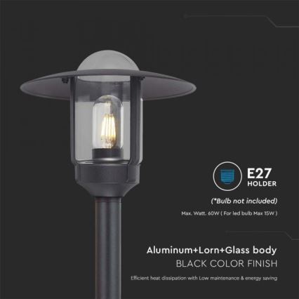 Vonkajšia  lampa 1xE27/60W/230V IP44 čierna