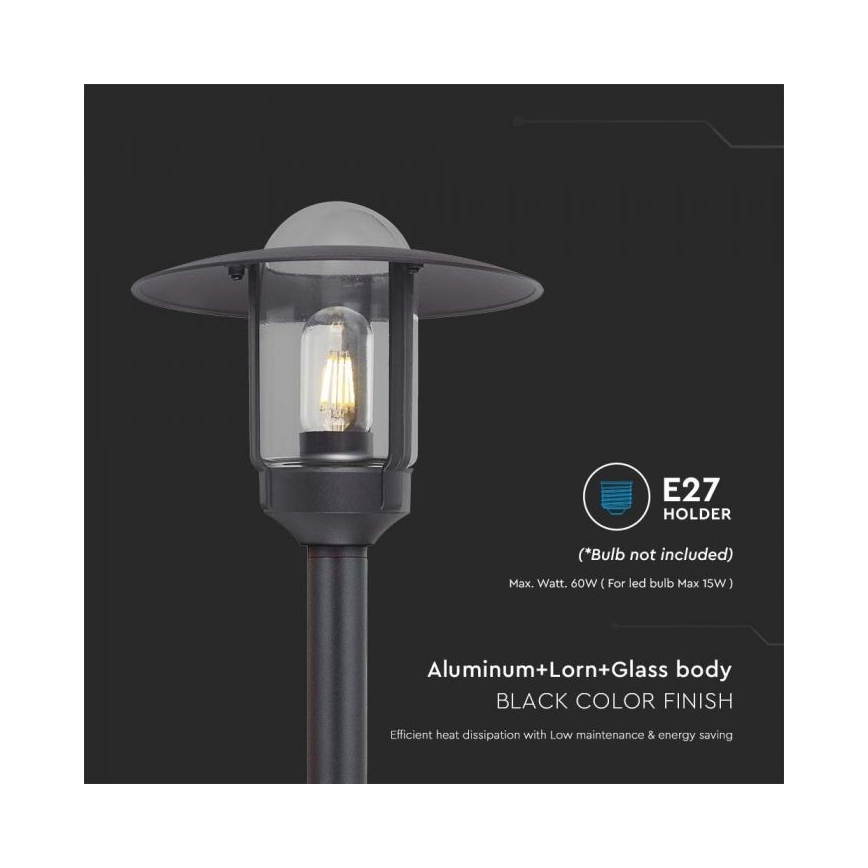 Vonkajšia  lampa 1xE27/60W/230V IP44 čierna