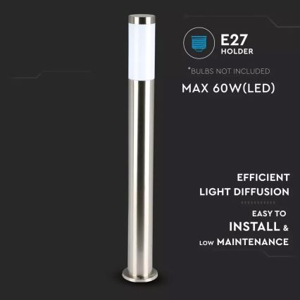 Vonkajšia lampa 1xE27/60W/230V IP44 matný chróm