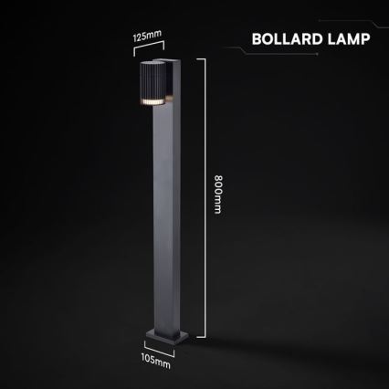 Vonkajšia lampa 1xGU10/10W/230V IP44 80 cm čierna