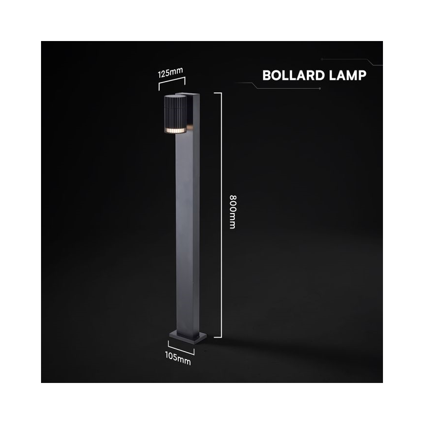 Vonkajšia lampa 1xGU10/10W/230V IP44 80 cm čierna