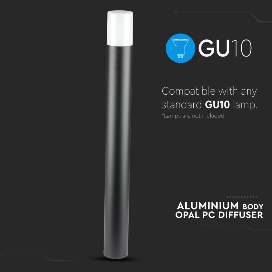 Vonkajšia lampa 1xGU10/35W/230V IP54 80 cm čierna