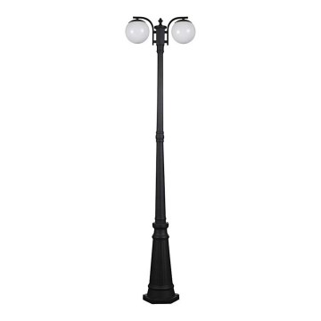 Vonkajšia lampa 2xE27/60W/230V IP44 199 cm čierna