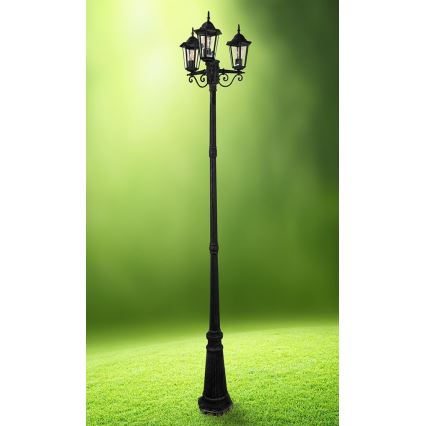 Vonkajšia lampa 3xE27/20W/230V IP43 2,58 m čierna