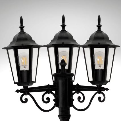 Vonkajšia lampa 3xE27/20W/230V IP43 2,58 m čierna