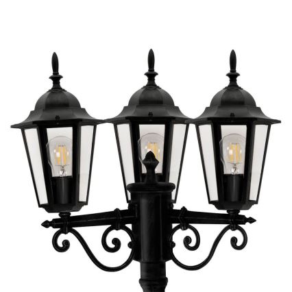 Vonkajšia lampa 3xE27/20W/230V IP43 2,58 m čierna