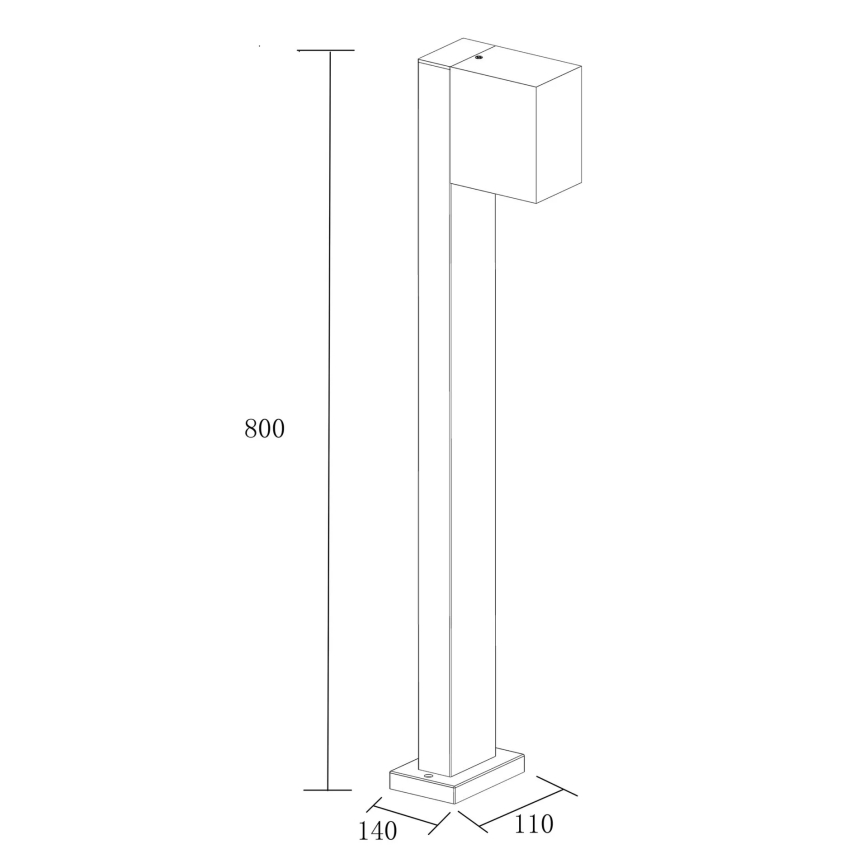 Vonkajšia lampa BOSTON 1xGU10/10W/230V 80 cm IP54 čierna