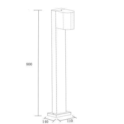 Vonkajšia lampa BOSTON 1xGU10/10W/230V 80 cm IP54 čierna