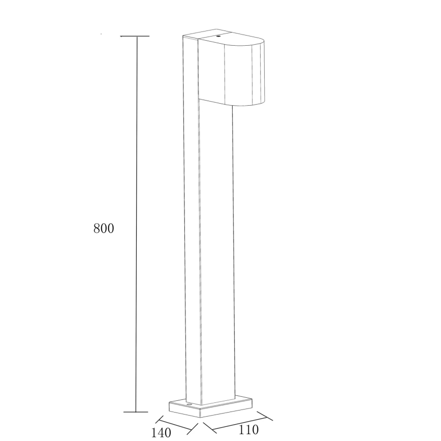 Vonkajšia lampa BOSTON 1xGU10/10W/230V 80 cm IP54 čierna