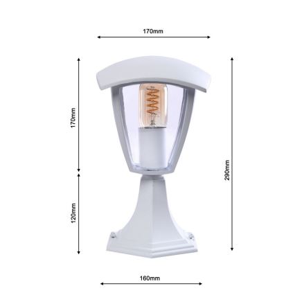 Vonkajšia lampa FOX 1xE27/40W/230V IP44 biela