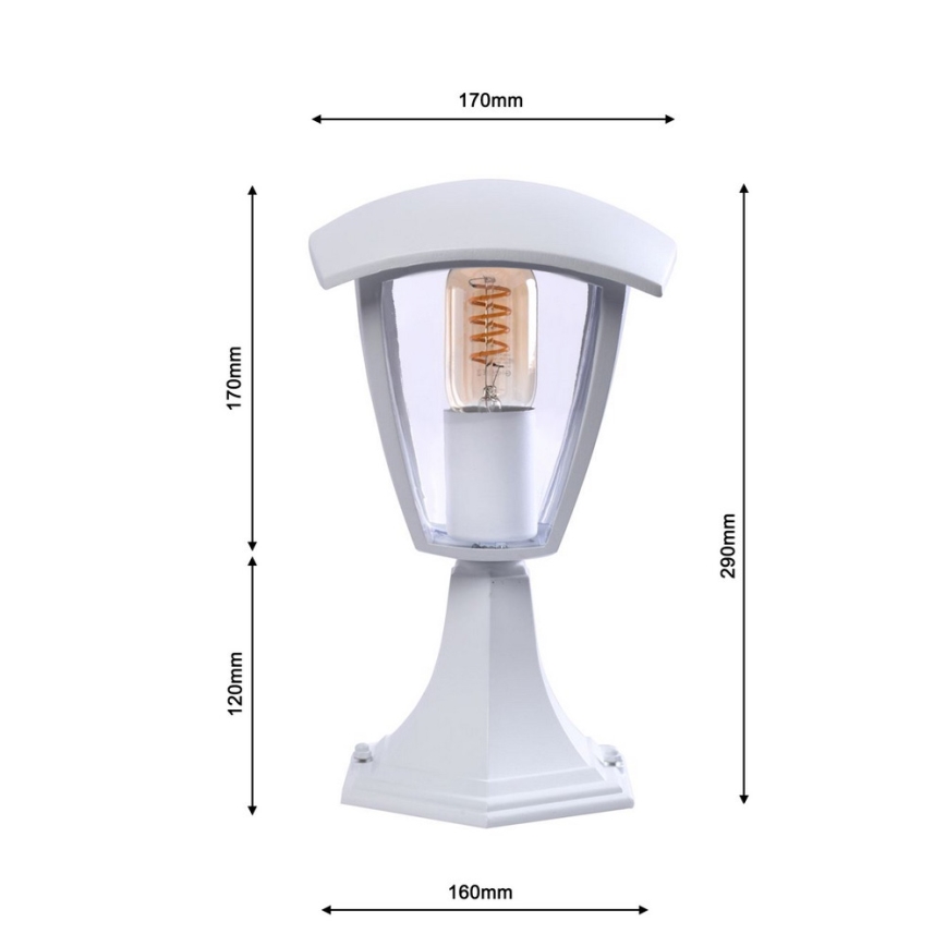 Vonkajšia lampa FOX 1xE27/40W/230V IP44 biela