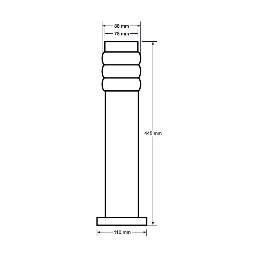 Vonkajšia lampa LULA 1xE27/11W/230V IP44 nerezová oceľ