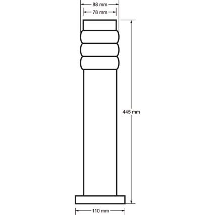 Vonkajšia lampa LULA 1xE27/60W/230V 45 cm IP44 matný chróm