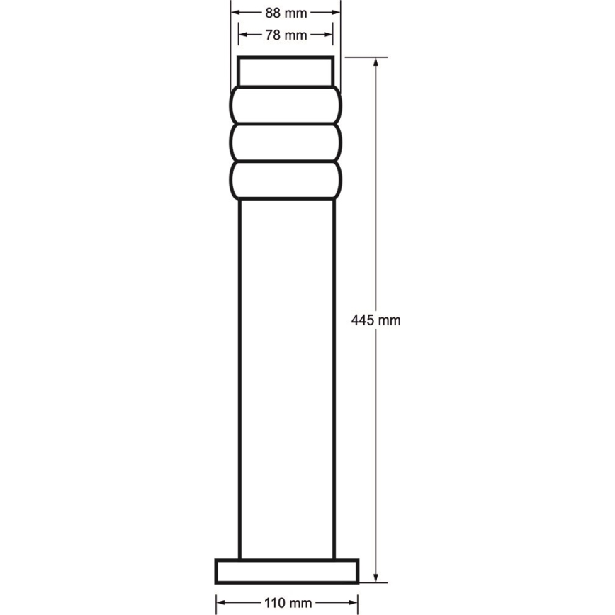 Vonkajšia lampa LULA 1xE27/60W/230V 45 cm IP44 matný chróm