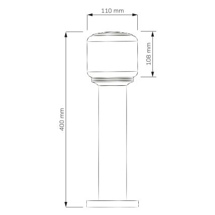 Vonkajšia lampa MADRID 1xE27/12W/230V 40 cm IP44 čierna
