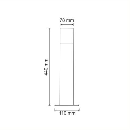 Vonkajšia lampa NEW YORK 1xE27/12W/230V IP44 44 cm antracit