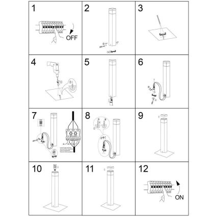 Vonkajšia lampa OTIS 1xE27/60W/230V IP44