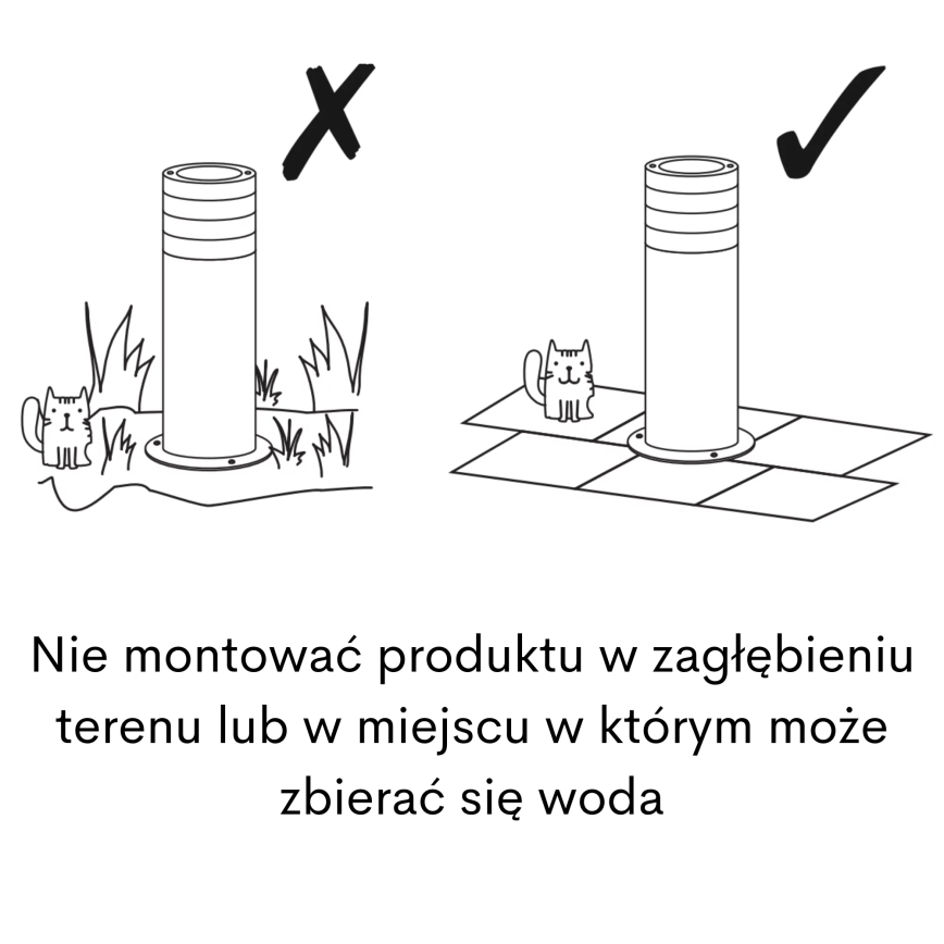 Vonkajšia lampa RINO 1xE27/12W/230V IP54 74 cm čierna