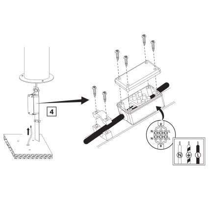 Vonkajšia lampa RINO 1xE27/12W/230V IP54 74 cm čierna